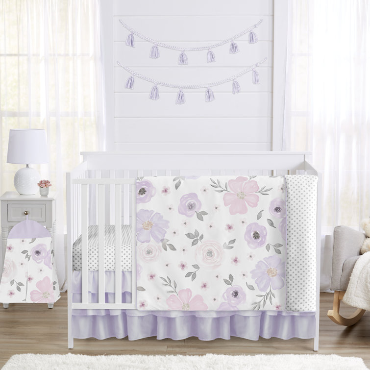 Sweet Jojo Designs Watercolor Floral 4 Piece Crib Bedding Set & Reviews